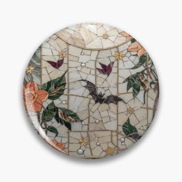 Item preview, Golden Moon with Flowers in Celestial Stained Glass designed and sold by BriSher.