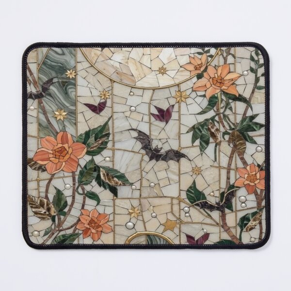 Item preview, Golden Moon with Flowers in Celestial Stained Glass designed and sold by BriSher.
