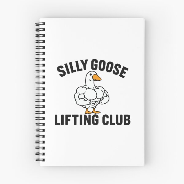 Aperçu de l'œuvre Club d'haltérophilie Silly Goose : Oie rigolote, salle de sport, haltérophilie, cadeau amusant pour un partenaire de fitness créée et vendue par gunaone-design.