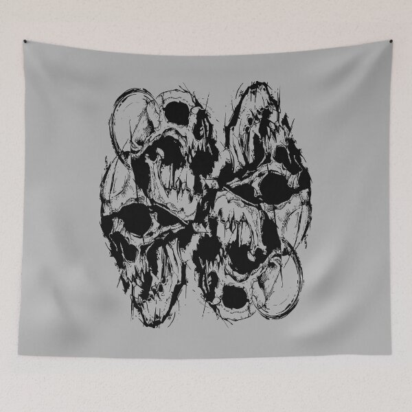 Item preview, Dark Abstract Multiple Skulls Ink Splatter Art designed and sold by RamyGallery.