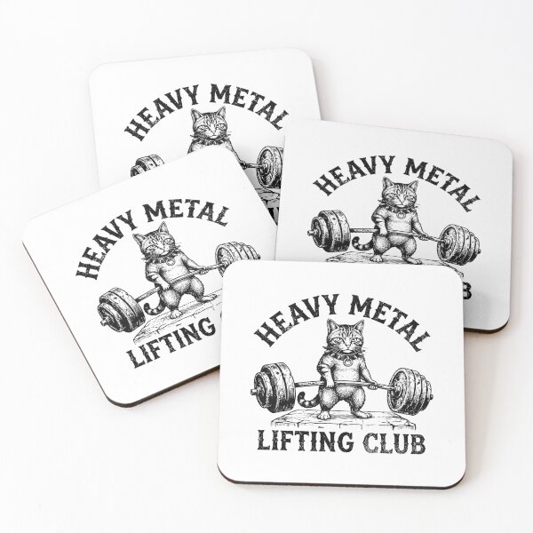 Item preview, Heavy Metal Lifting Club Funny Cat Weightlifter Gym Workout Humor designed and sold by gunaone-design.