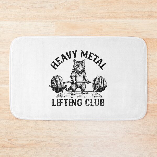 Item preview, Heavy Metal Lifting Club Funny Cat Weightlifter Gym Workout Humor designed and sold by gunaone-design.