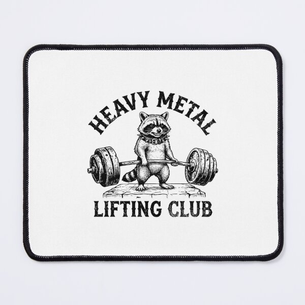 Item preview, Heavy Metal Lifting Club Funny Raccoon Weightlifting Gym Workout Humor designed and sold by gunaone-design.