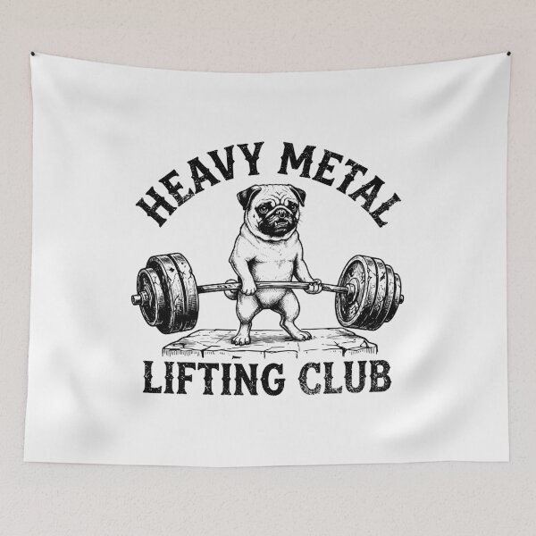 Item preview, Heavy Metal Lifting Club Funny Pug Dog Weightlifting Gym Workout Humor designed and sold by gunaone-design.