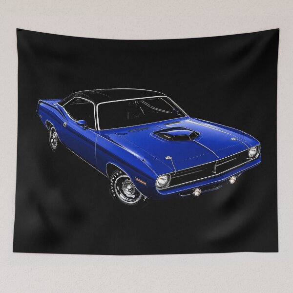 Item preview, 1970 Plymouth Cuda – Blue Classic Mopar Muscle Car Art designed and sold by Stinky Lincy's Apparel Company.