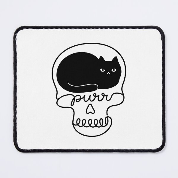 Item preview, Purr Black Cat Skull Creepy Cute Spooky Cat Purring Skeleton designed and sold by gunaone-design.
