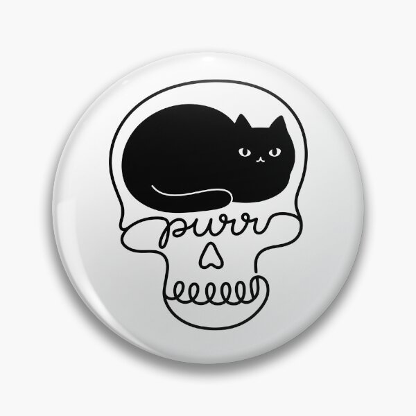 Item preview, Purr Black Cat Skull Creepy Cute Spooky Cat Purring Skeleton designed and sold by gunaone-design.