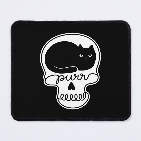 Item preview, Purr Cat Skull Creepy Cute Spooky Black Cat Skeleton designed and sold by gunaone-design.