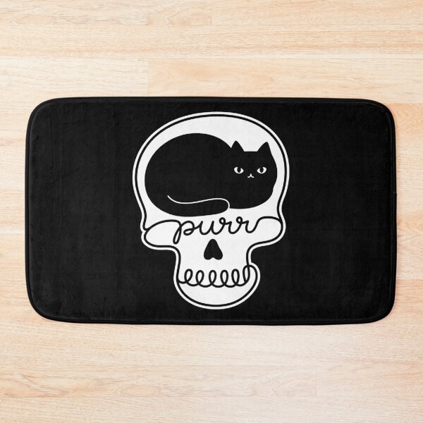 Item preview, Purr Cat Skull Creepy Cute Spooky Black Cat Skeleton designed and sold by gunaone-design.