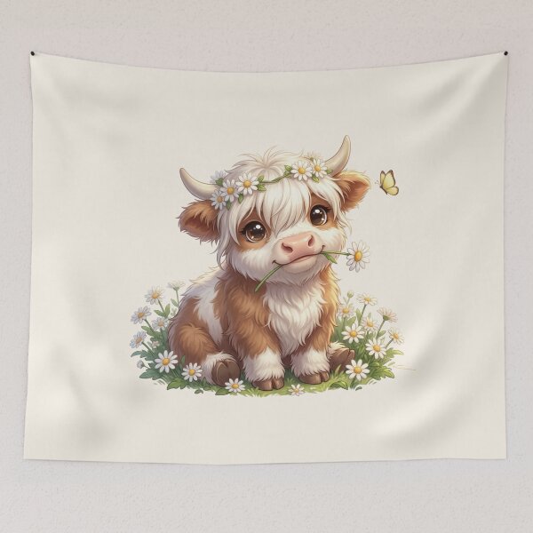 Item preview, Moo In Bloom Baby Highland Cow Daisy Crown designed and sold by HumTumMe.