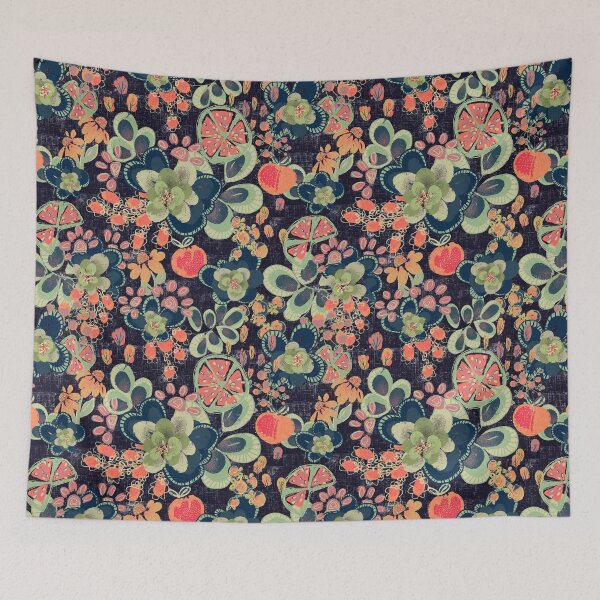 Item preview, Painterly Floral Fruit Pattern Dark Botanical Decor designed and sold by Kathryn-Designs.