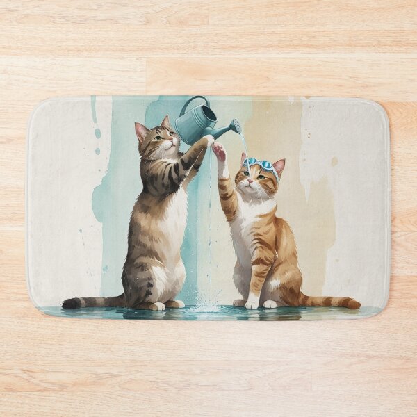Item preview, Cute Water Play Cats – Relaxing Summer Kitty Illustration designed and sold by LEO'S CREATURE　れおずくりーちゃー.