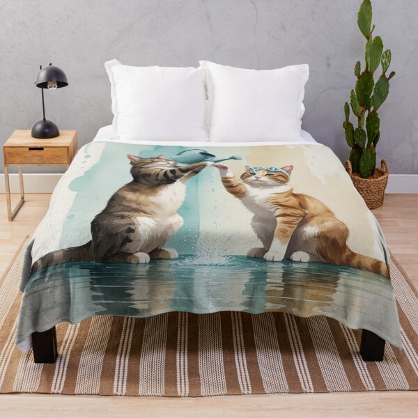 Item preview, Cute Water Play Cats – Relaxing Summer Kitty Illustration designed and sold by LEO'S CREATURE　れおずくりーちゃー.