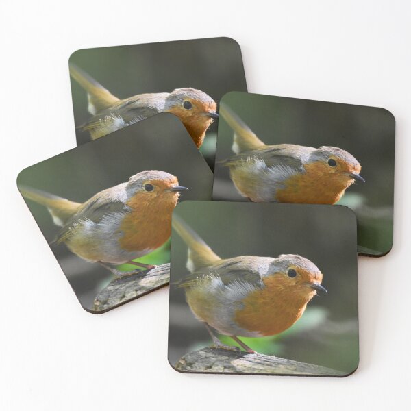 Item preview, European Robin Perched on a Mossy Woodland Log designed and sold by Shanguai.