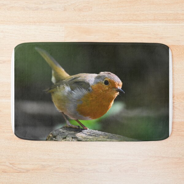 Item preview, European Robin Perched on a Mossy Woodland Log designed and sold by Shanguai.