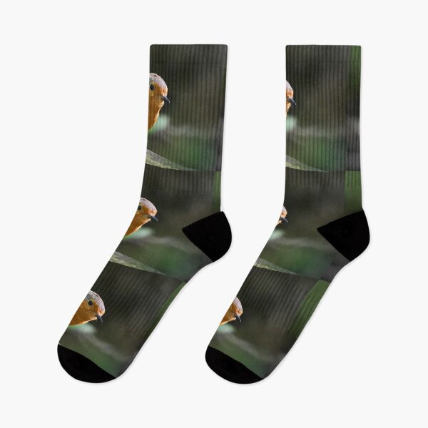 Item preview, European Robin Perched on a Mossy Woodland Log designed and sold by Shanguai.