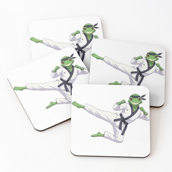 Item preview, Karate Frog doing a Flying sidekick designed and sold by Mia's Menagerie.