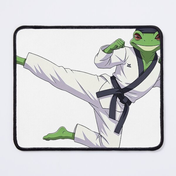 Item preview, Karate Frog doing a Flying sidekick designed and sold by Mia's Menagerie.