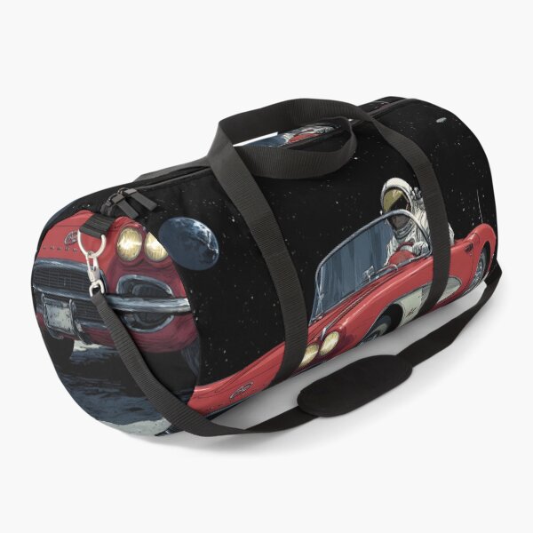 Item preview, Lifelike cartoon of an astronaut driving a red corvette on the moon designed and sold by dcrc.
