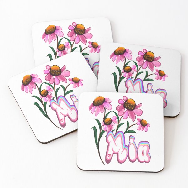 Item preview, Mia with flowers The top 10 best Personalized Custom Name gift ideas for girls and women named Mia designed and sold by Artonmytee.