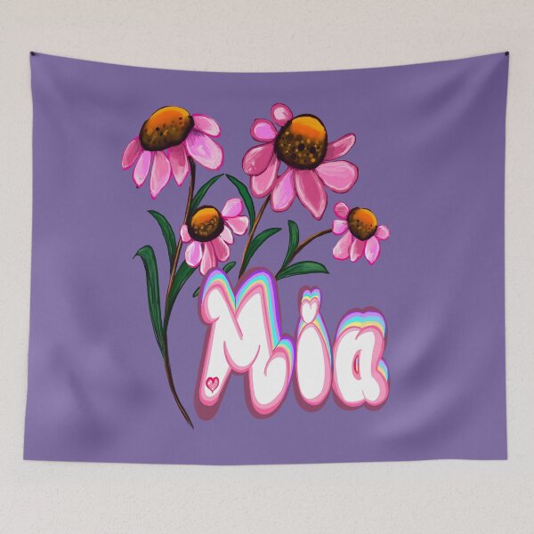 Item preview, Mia with flowers The top 10 best Personalized Custom Name gift ideas for girls and women named Mia designed and sold by Artonmytee.