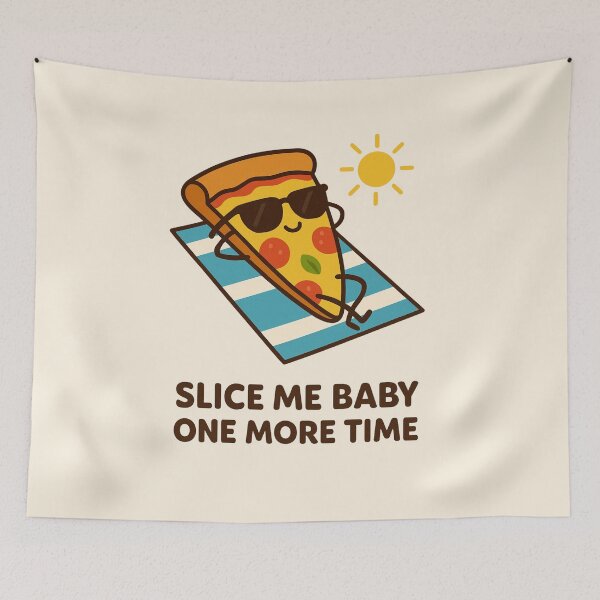 Item preview, Slice Me Baby One More Time – Funny Pizza Pun Summer Design for Food Lovers, T-Shirts, Stickers & Beach Vibes designed and sold by Creative_Canvas.