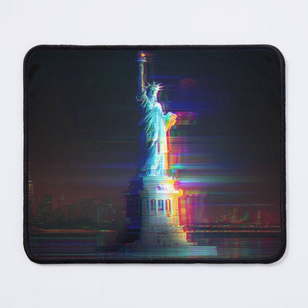 Item preview, Neon Glitch Statue of Liberty at Night designed and sold by ClubVacay.