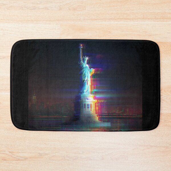 Item preview, Neon Glitch Statue of Liberty at Night designed and sold by ClubVacay.