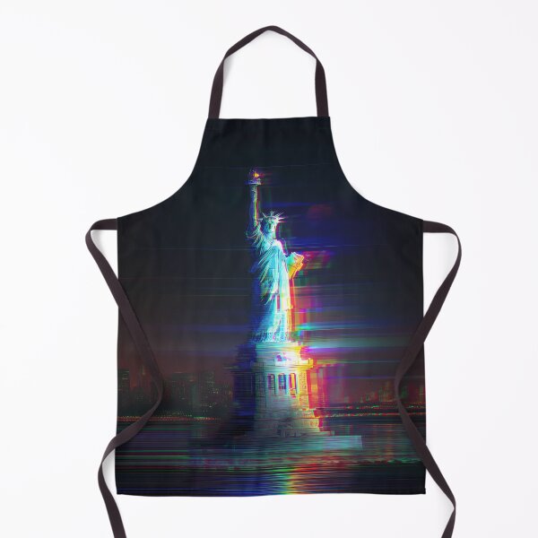 Item preview, Neon Glitch Statue of Liberty at Night designed and sold by ClubVacay.