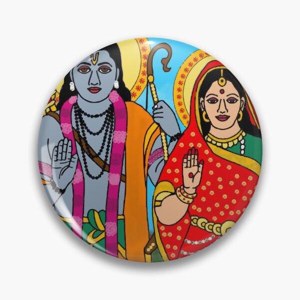 Item preview, Sita Ram Divine Design – Hindu Sacred Couple Spiritual Artwork designed and sold by Harshit_Digital_Arts.