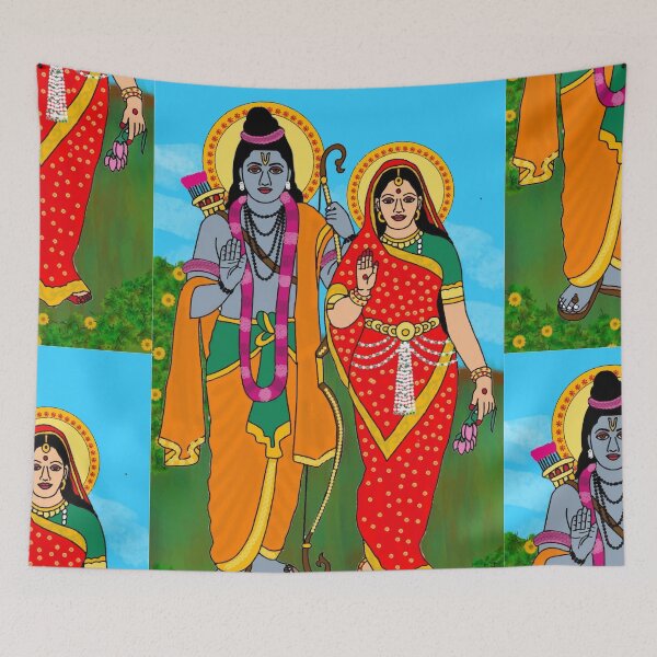 Item preview, Sita Ram Divine Design – Hindu Sacred Couple Spiritual Artwork designed and sold by Harshit_Digital_Arts.