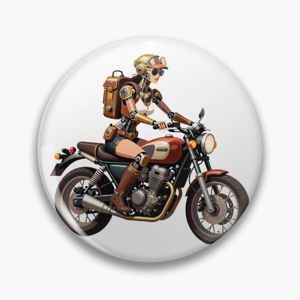 Artikelvorschau, Android-Roboter auf einem Motorrad entworfen und verkauft von Mia's Menagerie.
