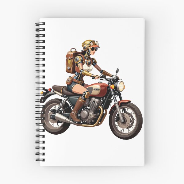 Artikelvorschau, Android-Roboter auf einem Motorrad entworfen und verkauft von Mia's Menagerie.