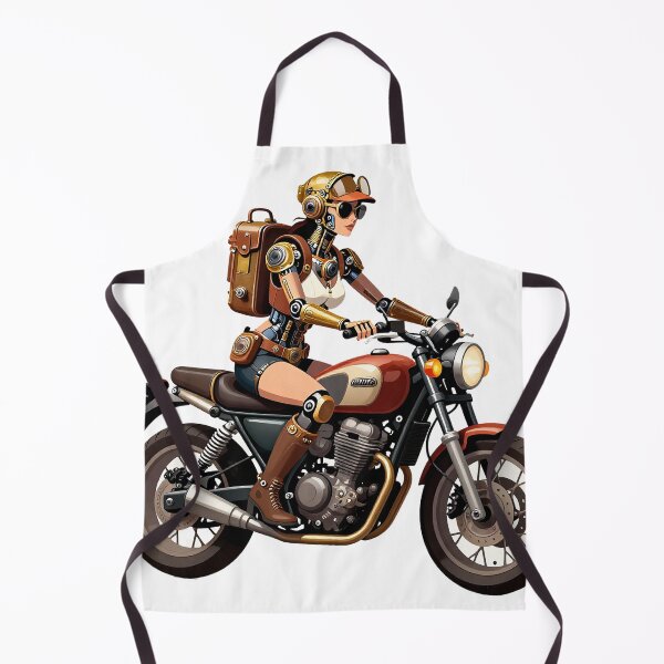 Artikelvorschau, Android-Roboter auf einem Motorrad entworfen und verkauft von Mia's Menagerie.