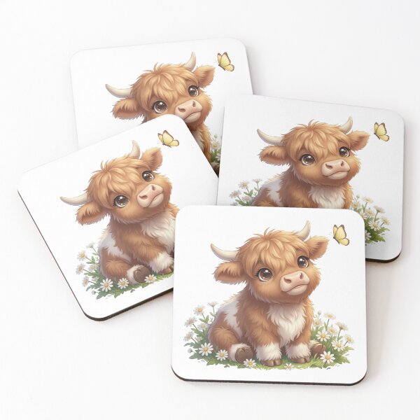 Item preview, Moo In Bloom Fluffy Highland Calf Daisy Field designed and sold by HumTumMe.