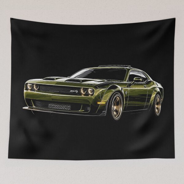 Item preview, 2023 Challenger SRT Hellcat – Green Widebody Modern Muscle Car Art designed and sold by Stinky Lincy's Apparel Company.