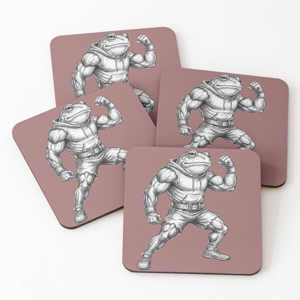 Item preview, Bodybuilding Frog Illustration designed and sold by MahanArts.
