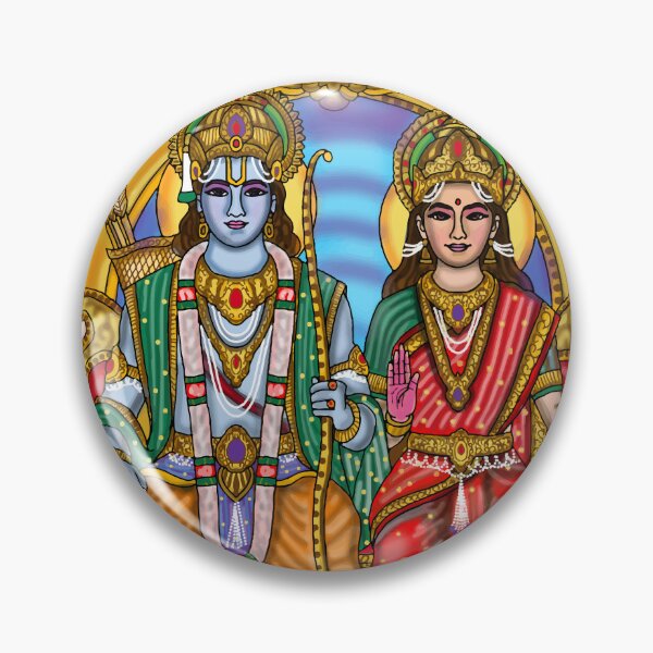 Item preview, Ram Sita Spiritual Artwork – Hindu Devotional Love Illustration designed and sold by Harshit_Digital_Arts.
