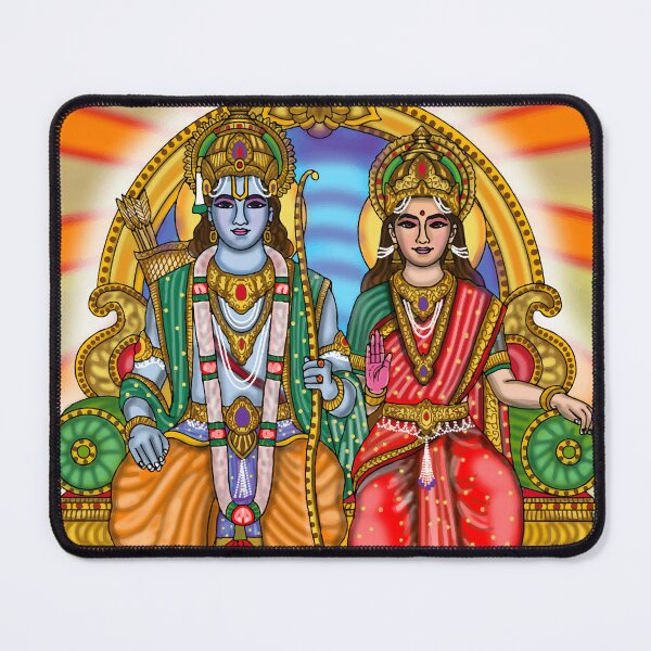 Item preview, Ram Sita Spiritual Artwork – Hindu Devotional Love Illustration designed and sold by Harshit_Digital_Arts.