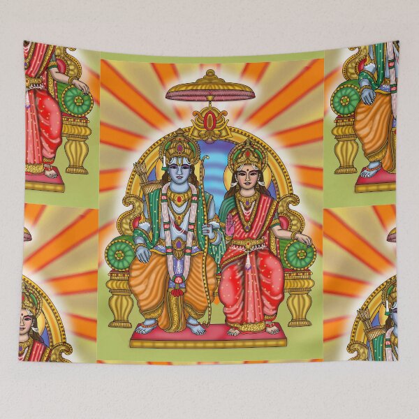 Item preview, Ram Sita Spiritual Artwork – Hindu Devotional Love Illustration designed and sold by Harshit_Digital_Arts.