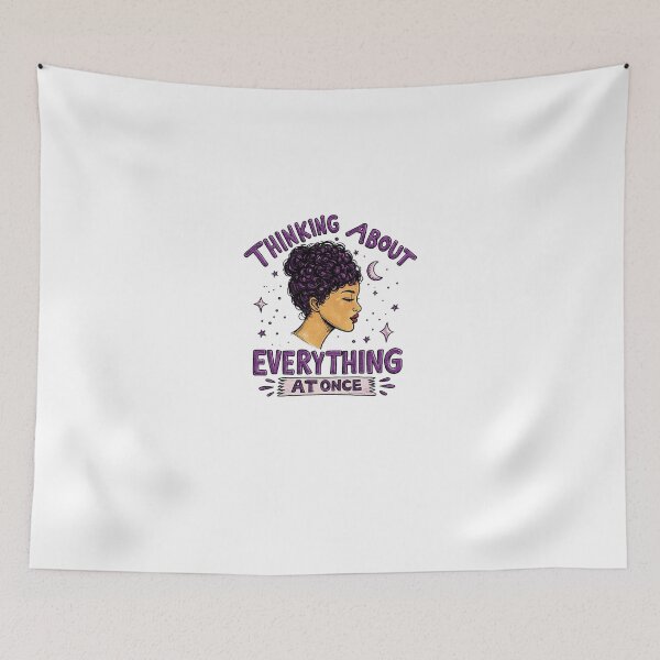 Item preview, Thinking About Everything At Once Anxiety Quote Shirt designed and sold by FEEL GOOD CLUB DESIGNS.