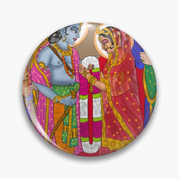 Item preview, Sita Ram Mythological Design – Hindu Divine Couple Art Illustration designed and sold by Harshit_Digital_Arts.