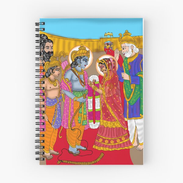 Item preview, Sita Ram Mythological Design – Hindu Divine Couple Art Illustration designed and sold by Harshit_Digital_Arts.