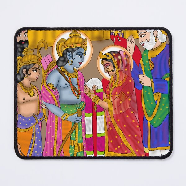 Item preview, Sita Ram Mythological Design – Hindu Divine Couple Art Illustration designed and sold by Harshit_Digital_Arts.