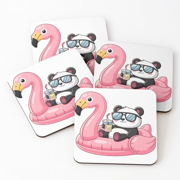 Item preview, Cool Panda Relaxing on Pink Flamingo Float designed and sold by UhuCriei .