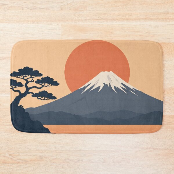 Item preview, Mount Fuji Sunset Minimal Landscape Illustration designed and sold by Creative_Canvas.