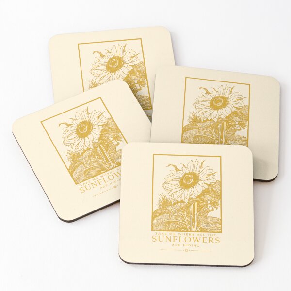 Item preview, Golden Sunflowers Vintage Lyric Inspired Design designed and sold by smeraldosecrets.