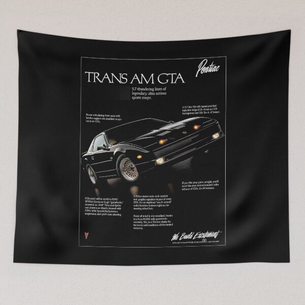 Item preview, Pontiac Trans Am GTA – Black 80s Performance Coupe Poster Art designed and sold by Stinky Lincy's Apparel Company.