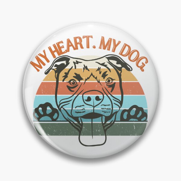 Item preview, Retro My Heart My Dog Pitbull Vintage Sunset designed and sold by VibranPalette.