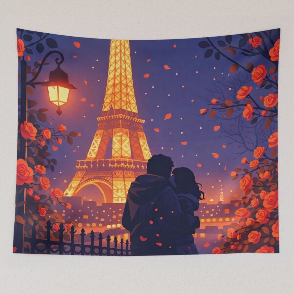 Item preview, Romantic Paris Night Eiffel Couple designed and sold by Creative_Canvas.